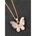 Necklace Rose Gold Plated Handpainted Sparkle Butterfly